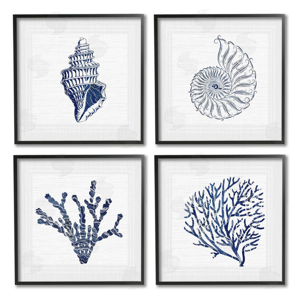 Stupell Industries Karen Smith | Minimal Blue Sea Life Wall Art