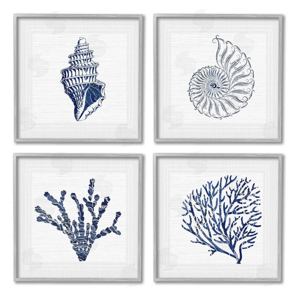 Stupell Industries Karen Smith | Minimal Blue Sea Life Wall Art