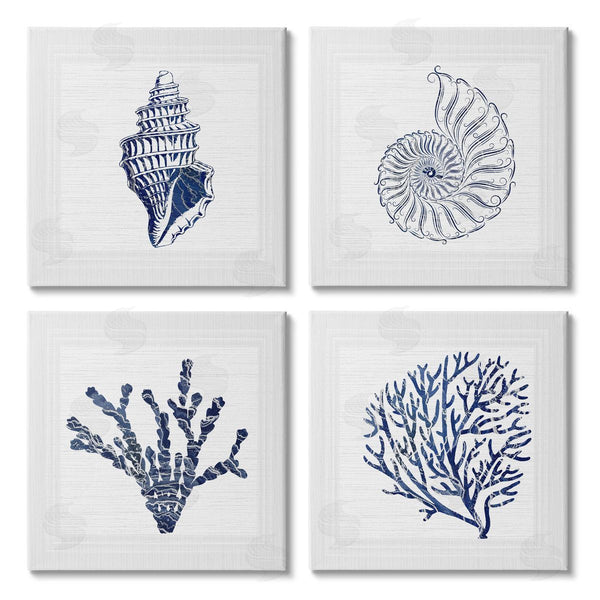 stupell industries Karen Smith | Minimal Blue Sea Life Wall Art
