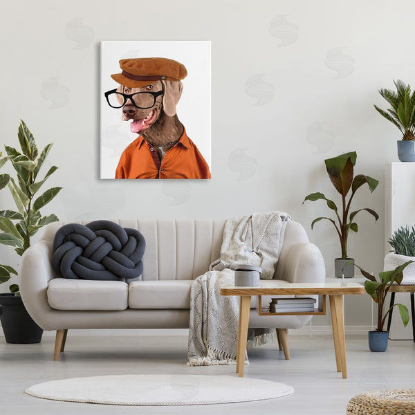 Stupell Industries Karen Smith | Schoundrel Dog In Glasses Wall Art