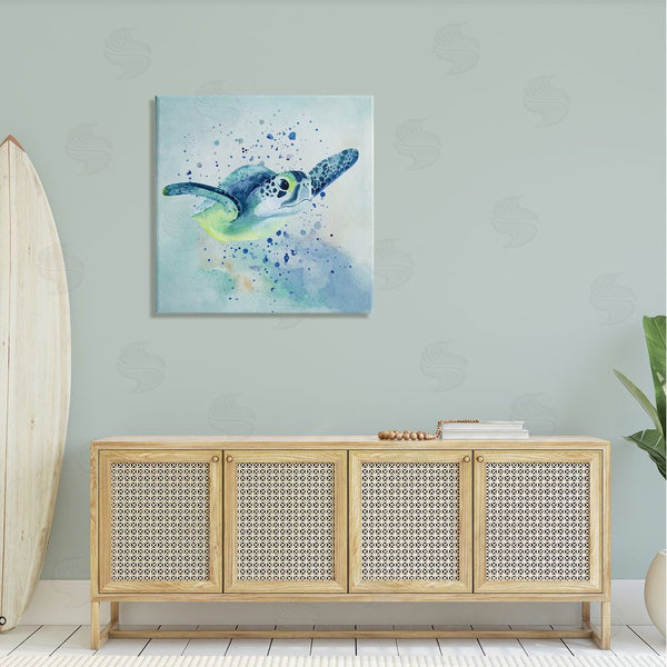 Stupell Industries Karen Smith | Sea Turtle Underwater Bubbles Splash Wall Art