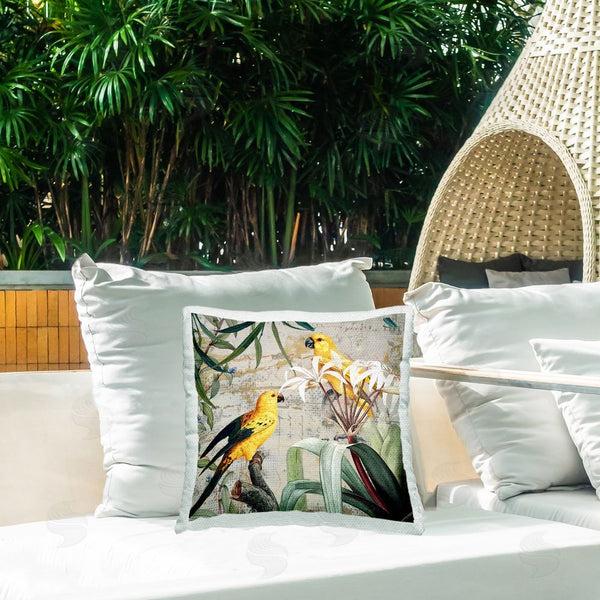 Stupell Industries Karen Smith | Vintage Birds & Leaves Printed Throw Pillow