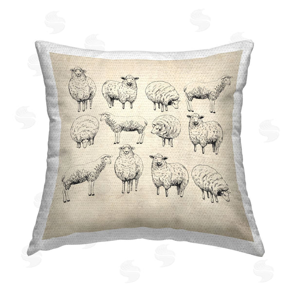 Stupell Industries Karen Smith | Vintage Sheep Farmhouse Printed Throw Pillow