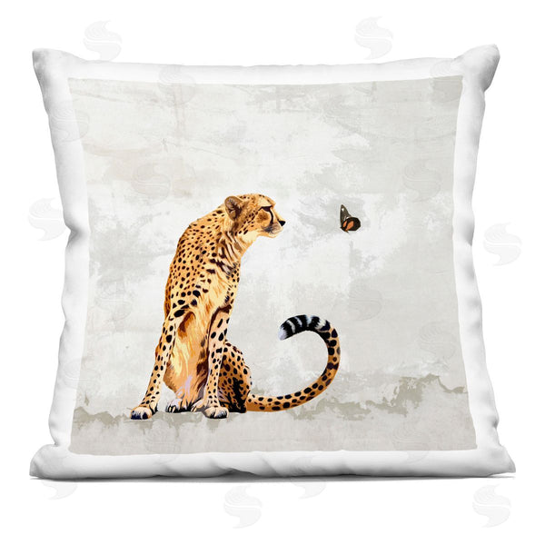 stupell industries Karen Smith | Wild Cheetah Butterfly Animals Printed Throw Pillow