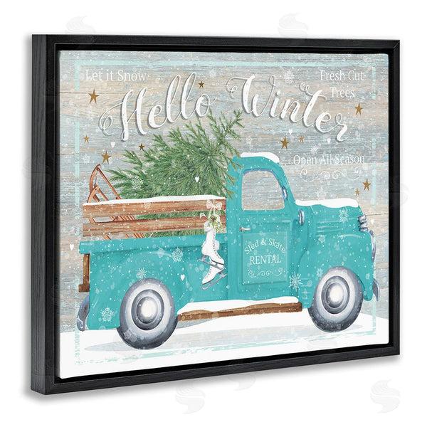 Stupell Industries Karen Tye Bentley | Rustic Hello Winter Truck Wall Art