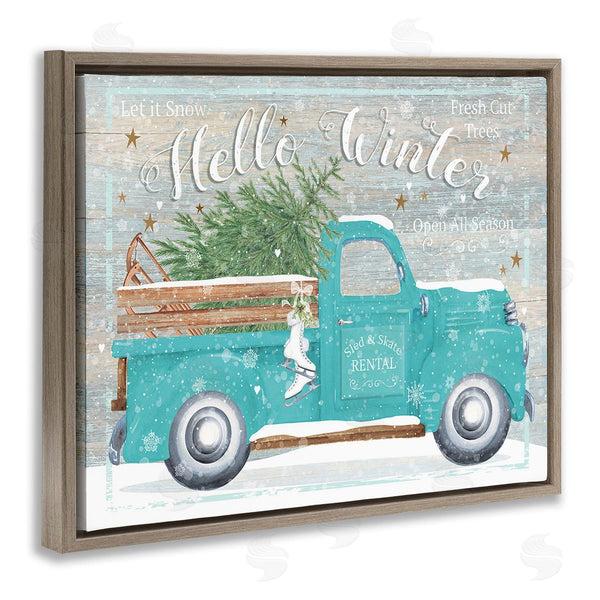 Stupell Industries Karen Tye Bentley | Rustic Hello Winter Truck Wall Art