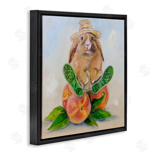 Stupell Industries Karen Weber Fine Art | Adorable Bunny Rabbit On Peach
