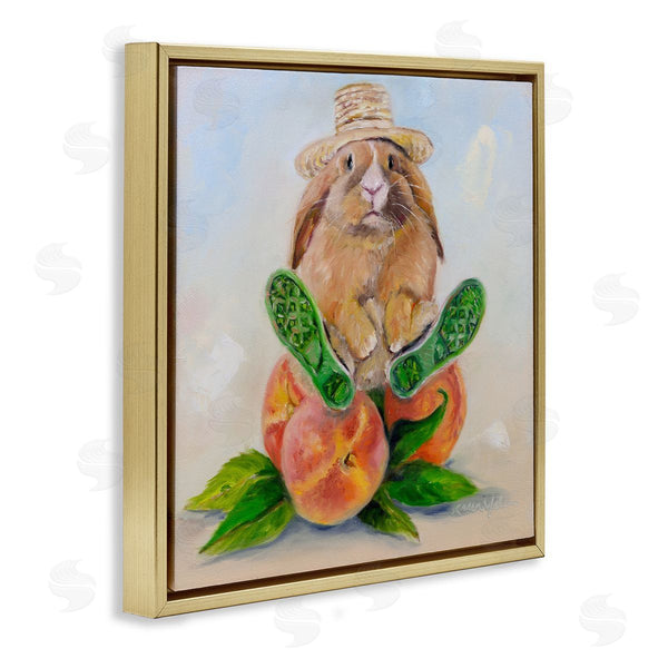 Stupell Industries Karen Weber Fine Art | Adorable Bunny Rabbit On Peach