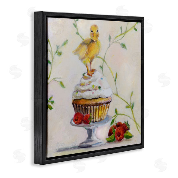 Stupell Industries Karen Weber Fine Art | Baby Duck On Raspberry Cupcake Wall Art