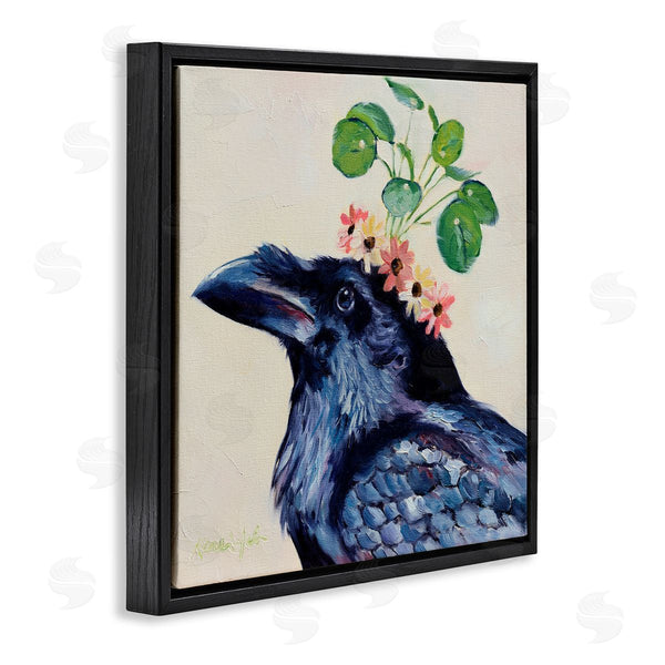 Stupell Industries Karen Weber Fine Art | Black Crow With Floral Crown Wall Art