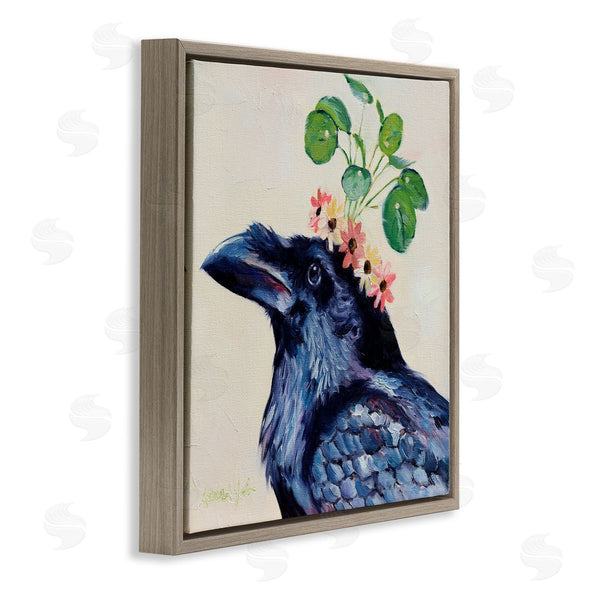 Stupell Industries Karen Weber Fine Art | Black Crow With Floral Crown Wall Art