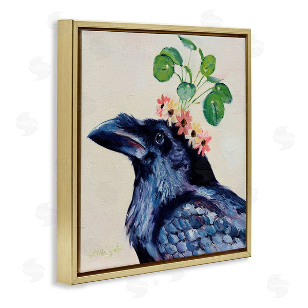 Stupell Industries Karen Weber Fine Art | Black Crow With Floral Crown Wall Art