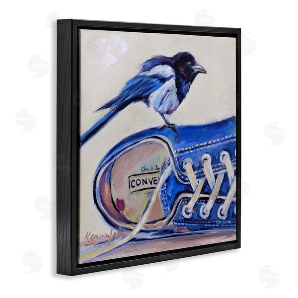 Stupell Industries Karen Weber Fine Art | Blue Bird Perched On Sneakers Wall Art