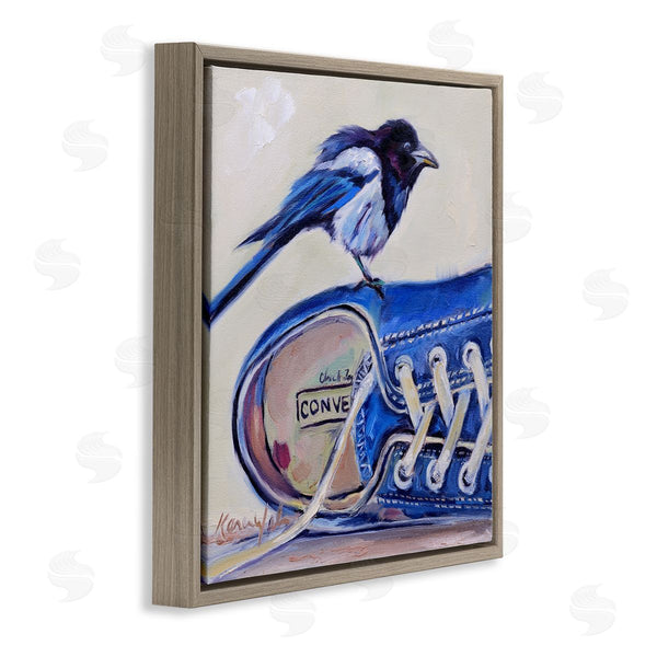 Stupell Industries Karen Weber Fine Art | Blue Bird Perched On Sneakers Wall Art
