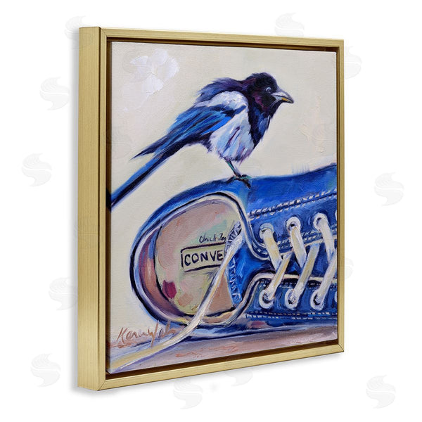 Stupell Industries Karen Weber Fine Art | Blue Bird Perched On Sneakers Wall Art