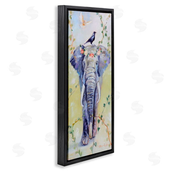 Stupell Industries Karen Weber Fine Art | Bohemian Elephant With Green Vines Wall Art