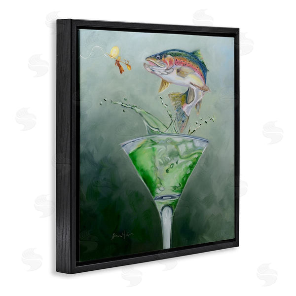 Stupell Industries Karen Weber Fine Art | Fishing For Rainbow Trout Martini