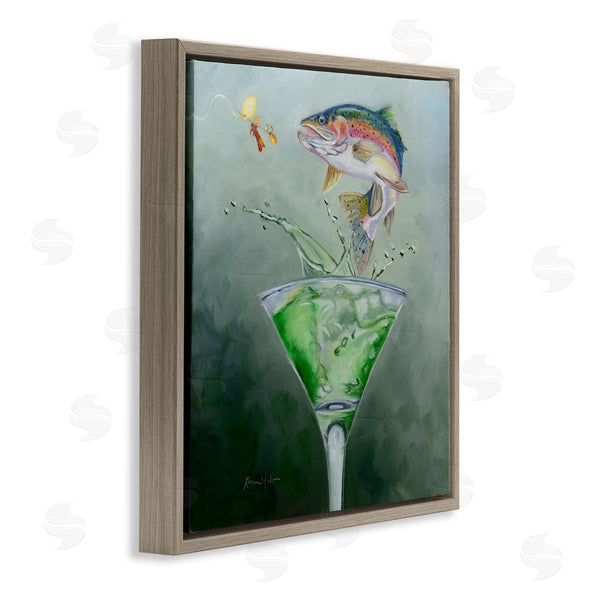 Stupell Industries Karen Weber Fine Art | Fishing For Rainbow Trout Martini