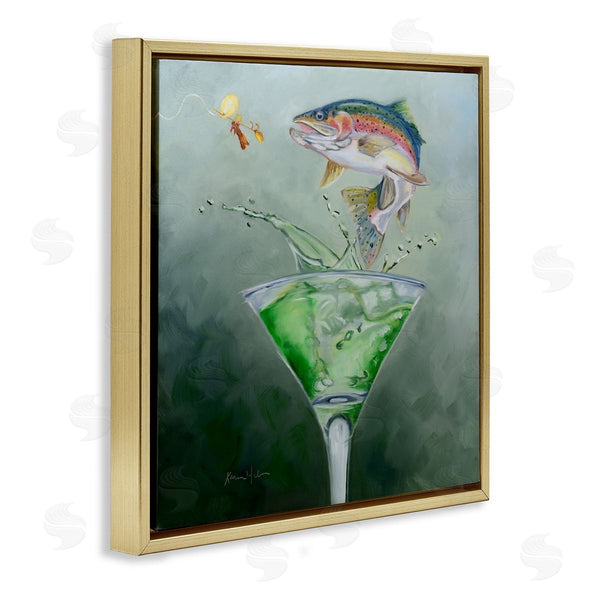 Stupell Industries Karen Weber Fine Art | Fishing For Rainbow Trout Martini