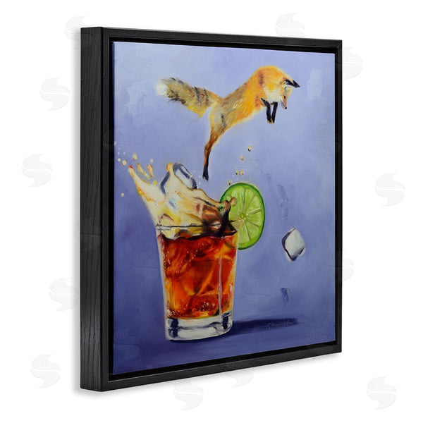 Stupell Industries Karen Weber Fine Art | Fox Leaping Vintage Cocktail Painting