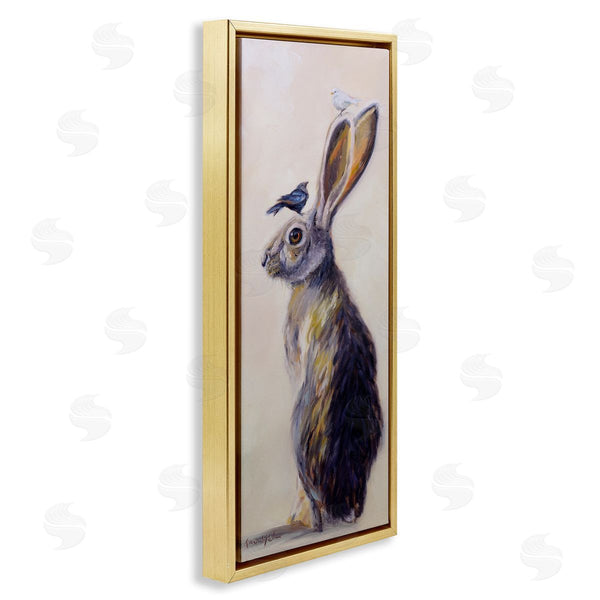 Stupell Industries Karen Weber Fine Art | Minimal Rabbit & Perched Birds Wall Art