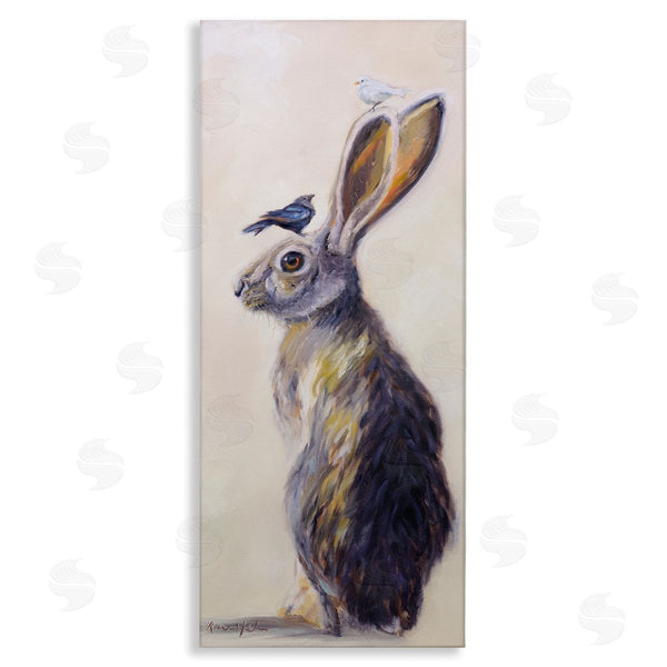 stupell industries Karen Weber Fine Art | Minimal Rabbit & Perched Birds Wall Art