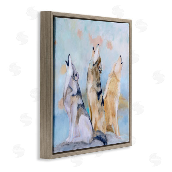 Stupell Industries Karen Weber Fine Art | Spring Wolves Howling Nature Scene