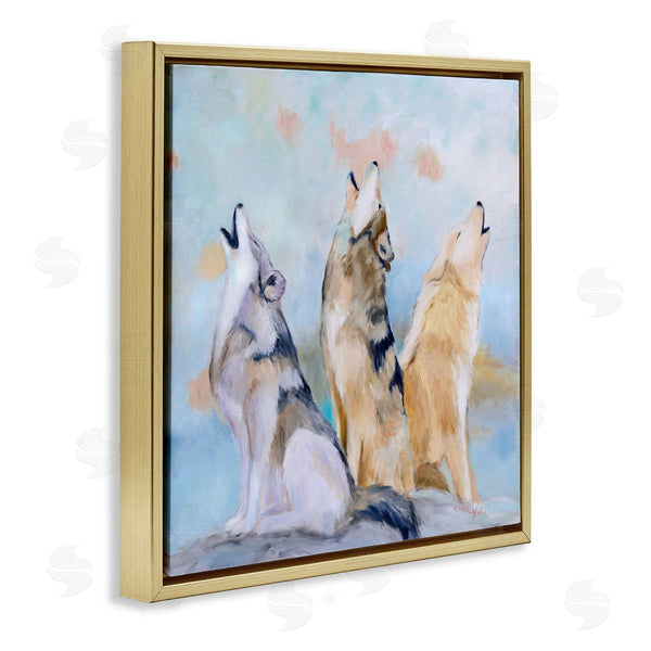 Stupell Industries Karen Weber Fine Art | Spring Wolves Howling Nature Scene