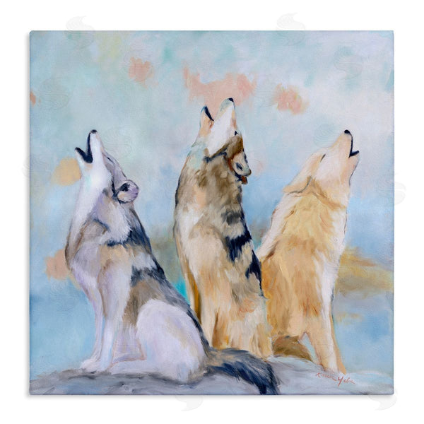 stupell industries Karen Weber Fine Art | Spring Wolves Howling Nature Scene
