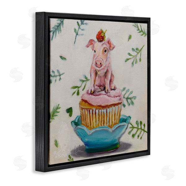 Stupell Industries Karen Weber Fine Art | Teacup Pig On Cupcake