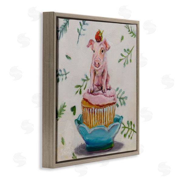 Stupell Industries Karen Weber Fine Art | Teacup Pig On Cupcake