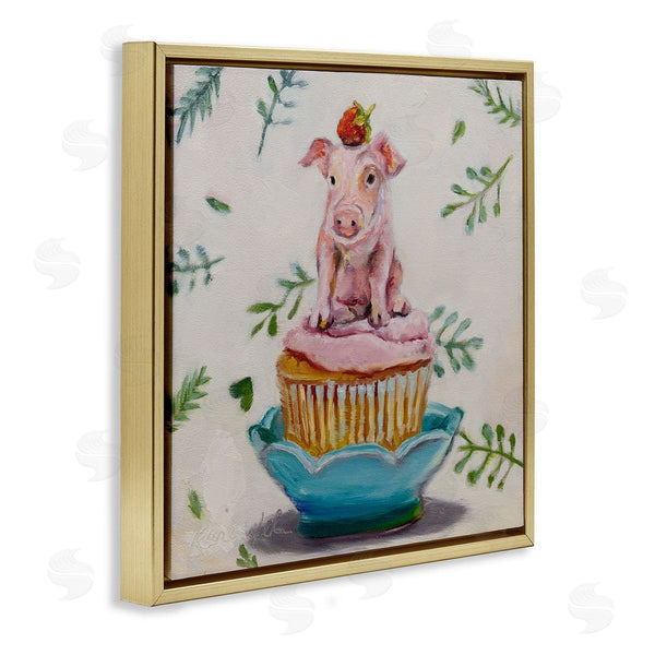 Stupell Industries Karen Weber Fine Art | Teacup Pig On Cupcake