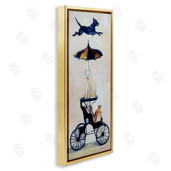 Stupell Industries Karen Weber Fine Art | Vintage Animal Carriage Dogs And Squirrel
