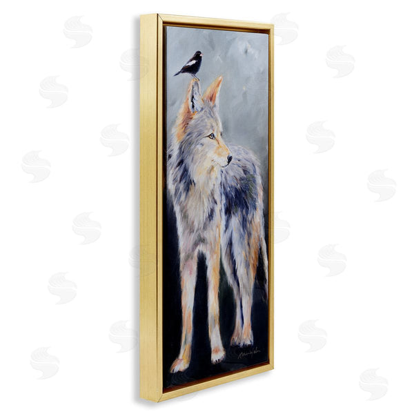 Stupell Industries Karen Weber Fine Art | Wild Coyote & Black Bird Wall Art