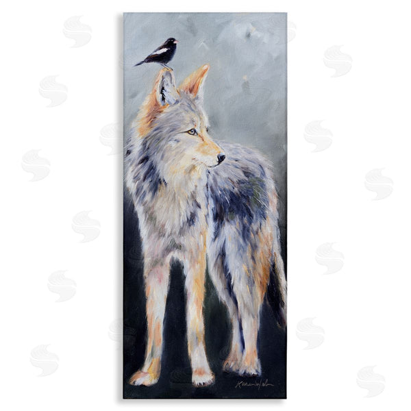 stupell industries Karen Weber Fine Art | Wild Coyote & Black Bird Wall Art
