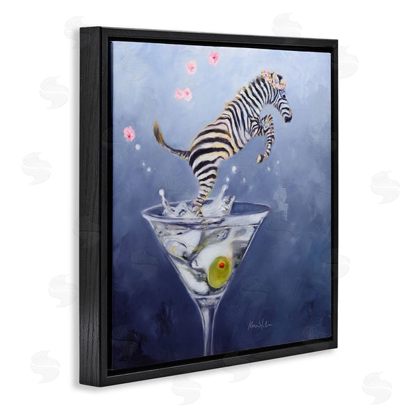 Stupell Industries Karen Weber Fine Art | Zebra Leaping From Martini Glass