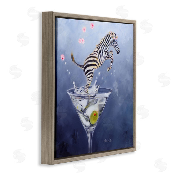 Stupell Industries Karen Weber Fine Art | Zebra Leaping From Martini Glass