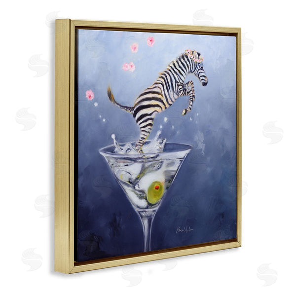 Stupell Industries Karen Weber Fine Art | Zebra Leaping From Martini Glass