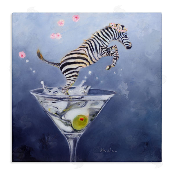 stupell industries Karen Weber Fine Art | Zebra Leaping from Martini Glass