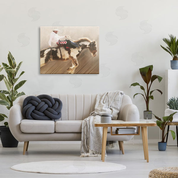 Stupell Industries Kari Brooks | Cowboy Riding Horse Wall Art