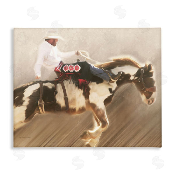 stupell industries Kari Brooks | Cowboy Riding Horse Wall Art