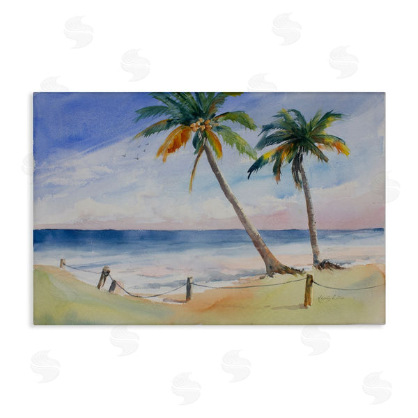 stupell industries Karin Lind | Two Palms Beach Sunset Wall Art