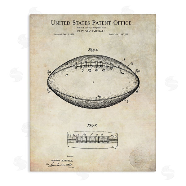 stupell industries Karl Hronek | American Football Sports Blueprint