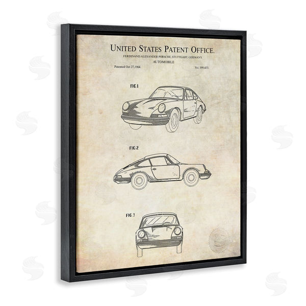 Stupell Industries Karl Hronek | Automobile Car Detailed Blueprint Diagram Patent Office Text Wall Art