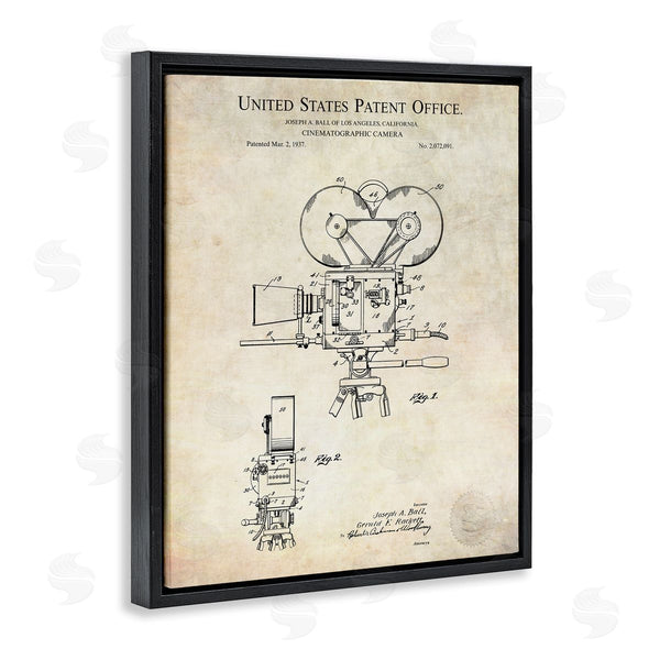 Stupell Industries Karl Hronek | Cinematographic Camera Patent Detailed Blueprint Design Wall Art