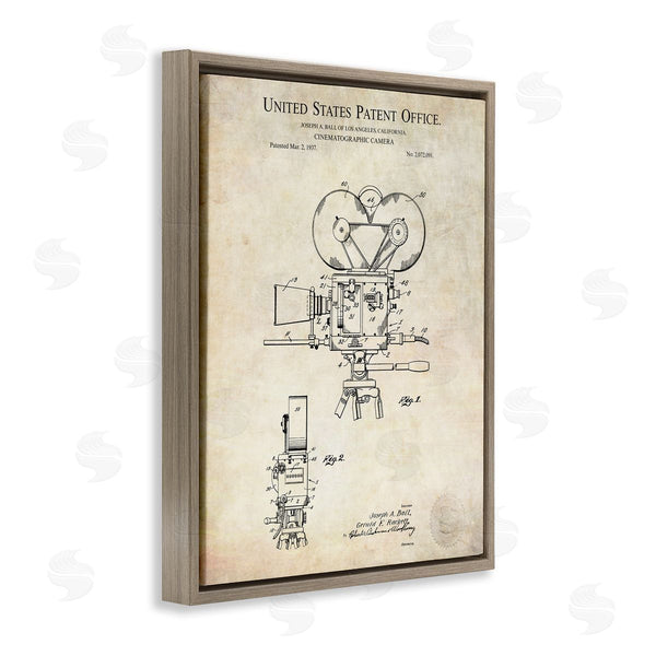 Stupell Industries Karl Hronek | Cinematographic Camera Patent Detailed Blueprint Design Wall Art