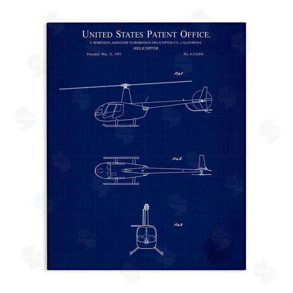 stupell industries Karl Hronek | Detailed Helicopter Blueprint