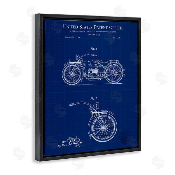 Stupell Industries Karl Hronek | Detailed Motorcycle Blueprint