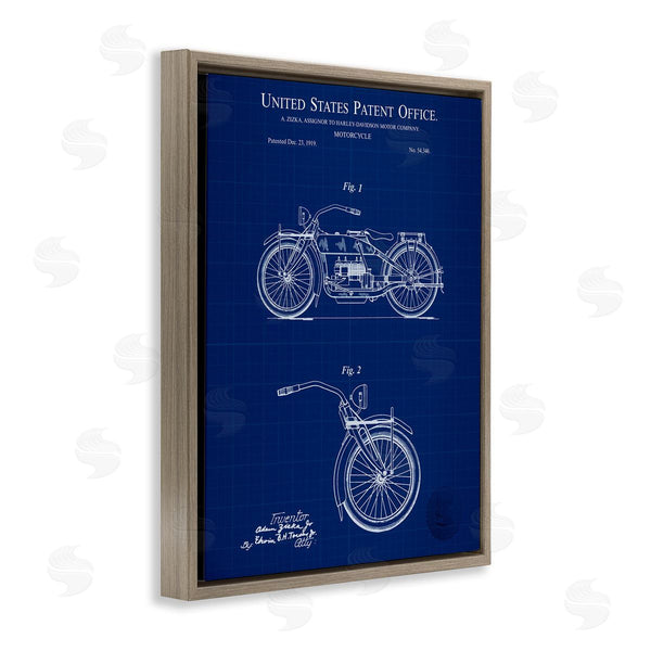 Stupell Industries Karl Hronek | Detailed Motorcycle Blueprint
