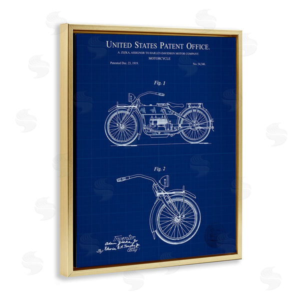 Stupell Industries Karl Hronek | Detailed Motorcycle Blueprint